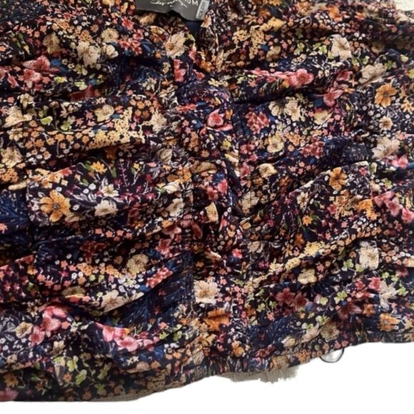 Dress Forum Los Angeles Floral Mesh Ruffle Crop Top Size Large Juniors Feminine - Picture 6 of 7